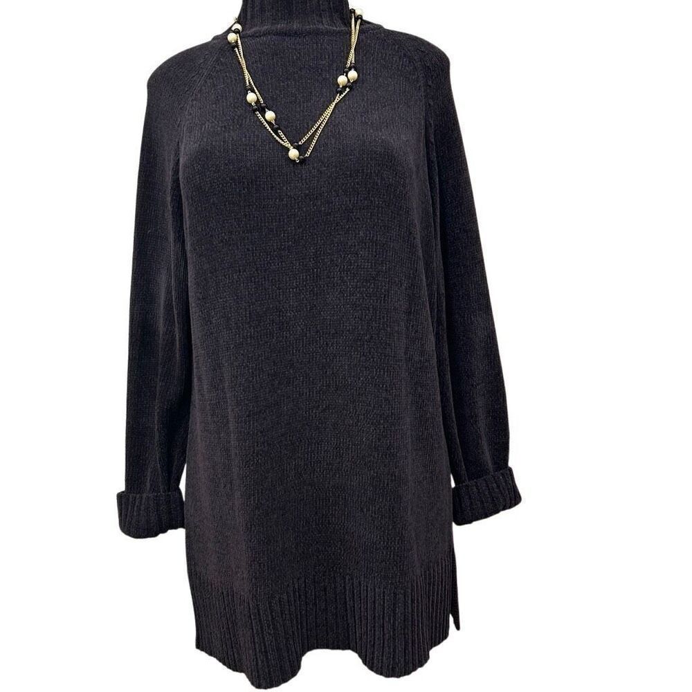 Express Tunic Sweater Women's Large Deep Purple Mock Neck Oversized Pullover